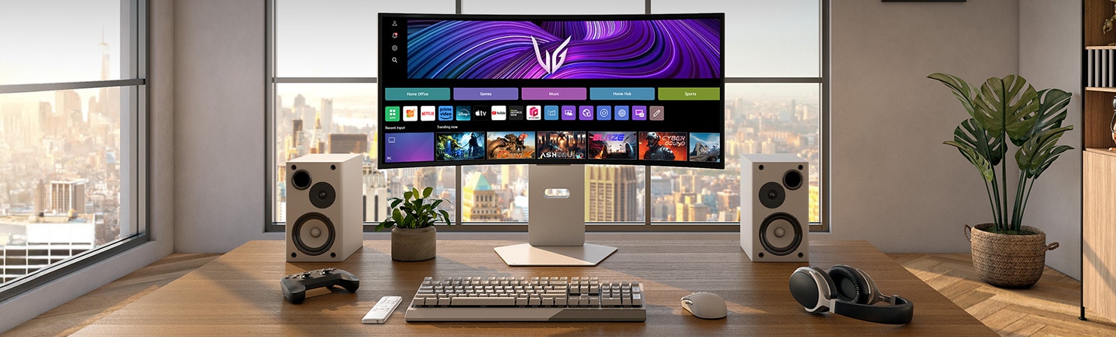 Front image of the UltraGear? 34gx90sa gaming monitor.