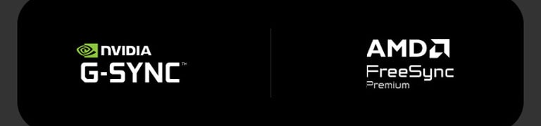 Logos of NVIDIA G-SYNC, AMD FreeSync Premium.