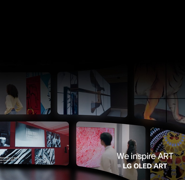 LG TVs depicting different artworks.