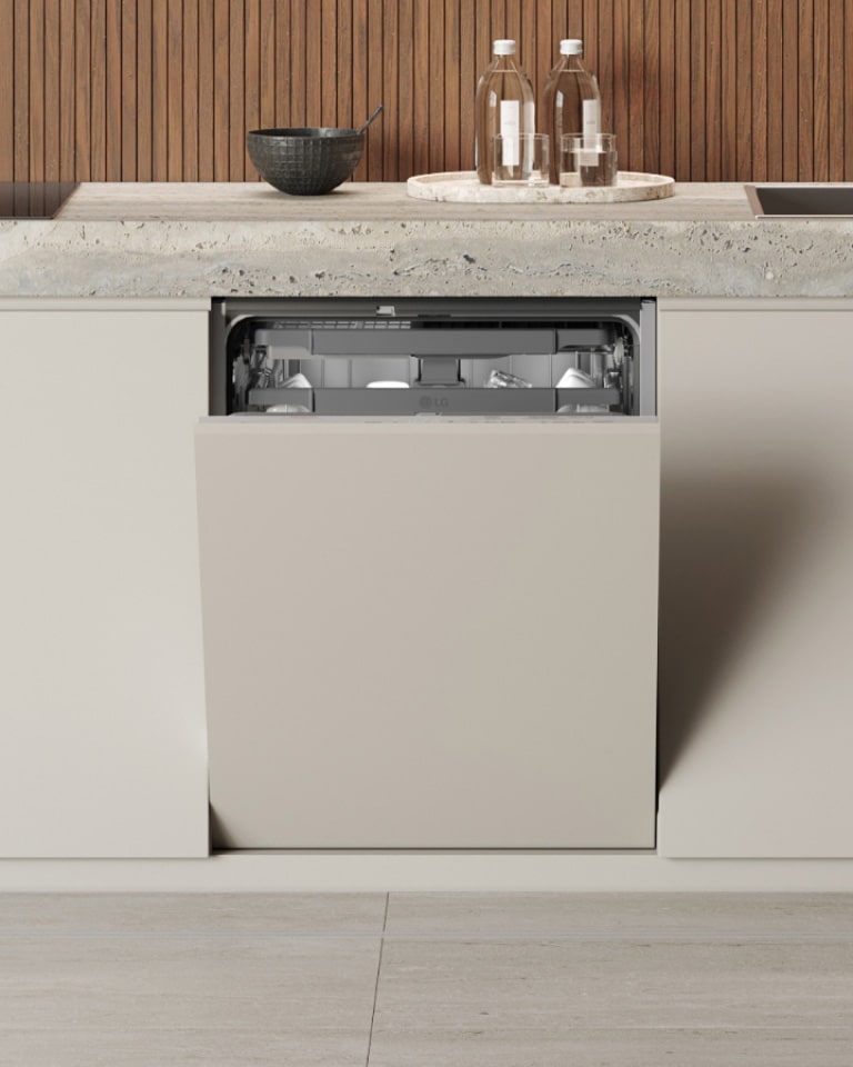 Interior lifestyle image showcasing the LG built-in Dishwasher