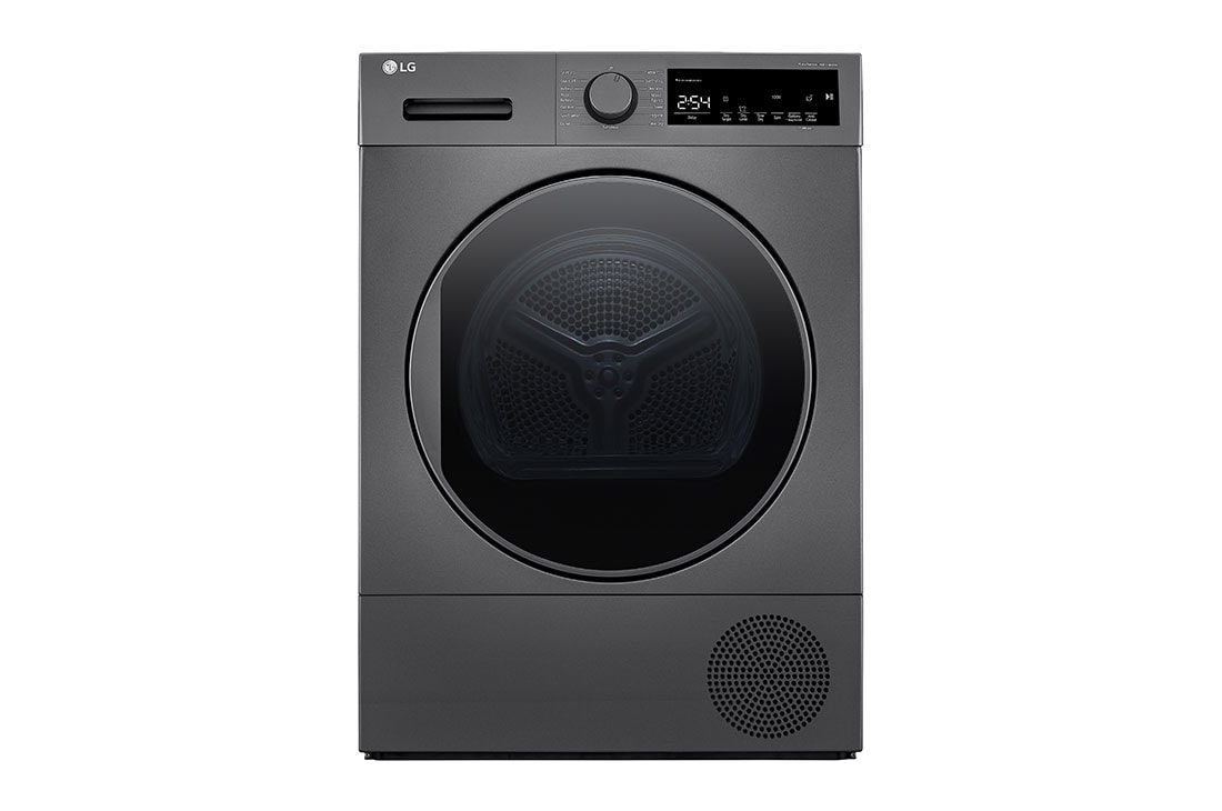 LG  LG Clothes Dryer, 8kg, Dark Silver, Front View, RH80T2SP7RM