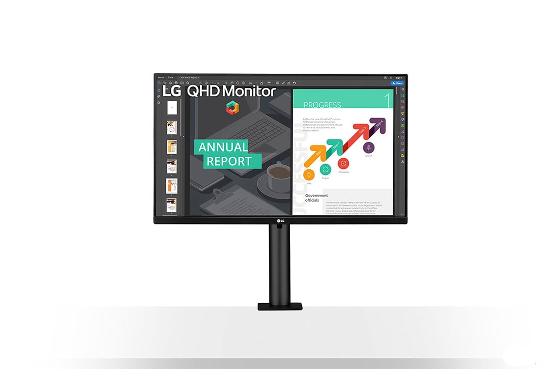 LG 27'' QHD Ergo IPS Monitor with USB Type-C?, LG 27'' QHD Ergo IPS Monitor with USB Type-C?, Front View Monitor Arm On The Right, 27QN880-B, 27QN880-B, thumbnail 0