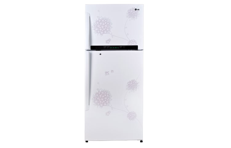 LG CAPACIOUS TOP FREEZER REFRIGERATOR WITH SMART INVERTER COMPRESSOR & PINK FLORAL BOUQUET WHITE DESIGN, GR-M650GPDL