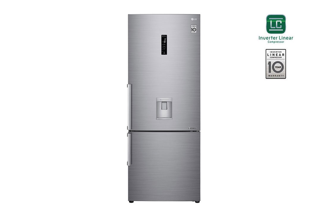 LG Bottom Mount Refrigerator, Platinum Silver, Inverter Linear Compressor, Multi AirFlow, Smart Diagnosis?, GR-F589BLCZ