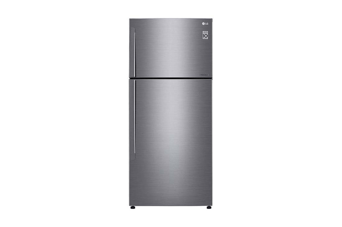 LG Top Mount Fridge, LINEARCooling?, DoorCooling??, Smart Inverter Compressor, Silver, front view, LTC752HFCM