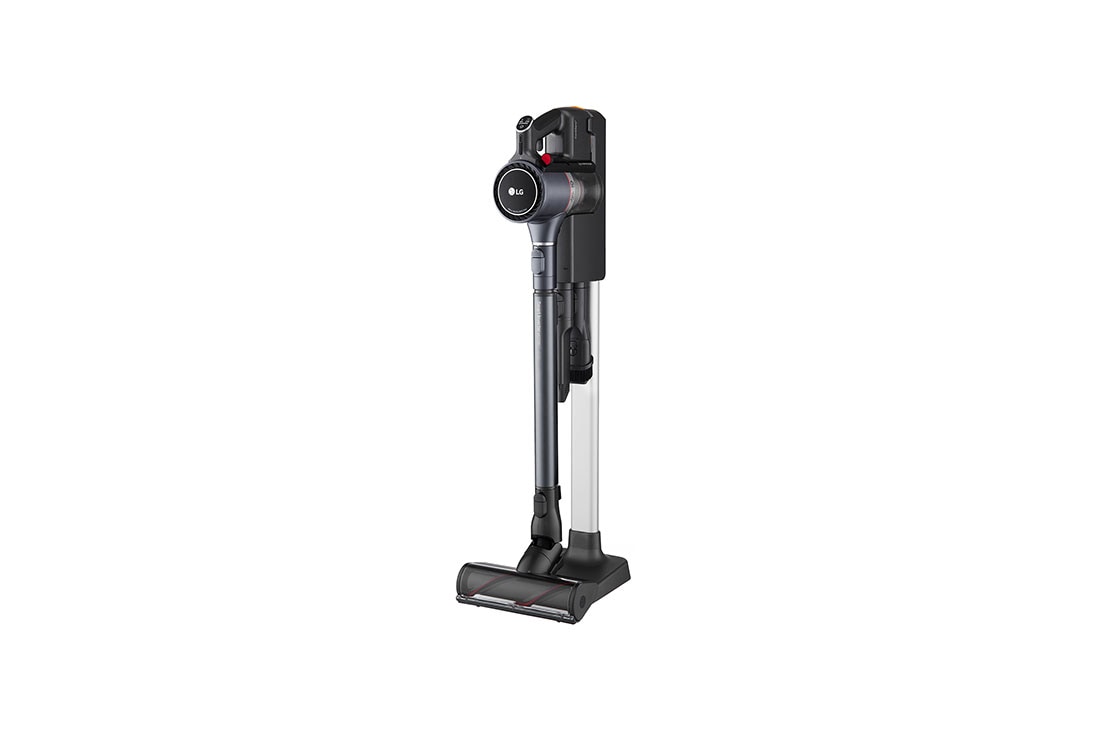 LG CordZero? A9 Cordless Vacuum Cleaner, Black, Powerful Suction, Kompressor? , Right side view of vacuum cradle and power carpet nozzle, A9K-CORE2