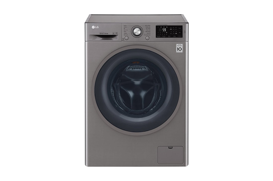 LG Front Load Washer, 8 Kg, 6 Motion Direct Drive, Add Item, Smart Diagnosis?, F4J6TNP8S