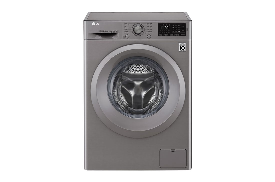 LG Front Load Washer, 7 Kg, 6 Motion Direct Drive, Add Item, Smart Diagnosis?, F2J5QNP7S