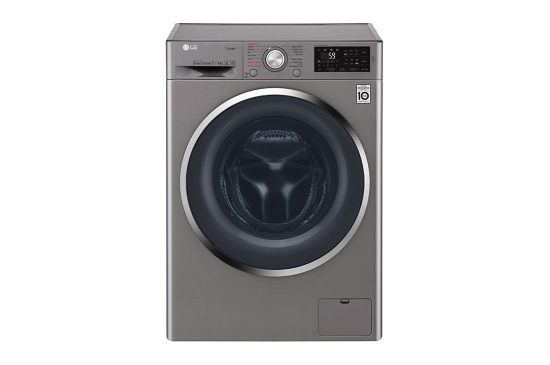 LG Washer & Dryer, 7 / 4 Kg, 6 Motion Direct Drive, Steam Technology, Add Item, ThinQ, F2J6HGP2S, F2J6HGP2S