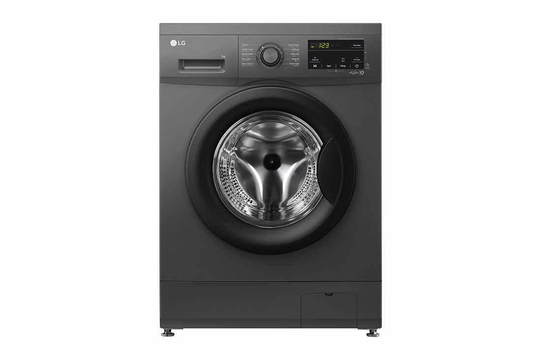 LG 7kg Front Load Washing Machine, Black, F2J3HYL6J, F2J3HYL6J