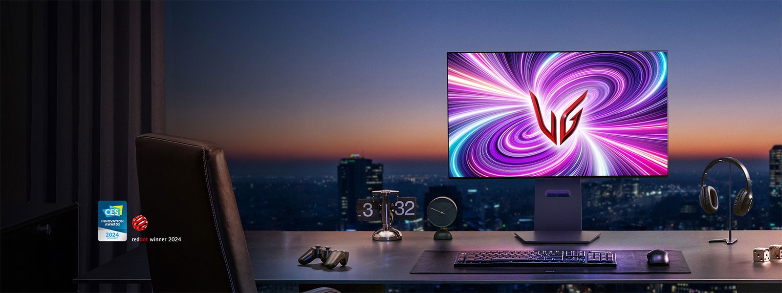 ???? ???? ????? ??????? ????? ??????? LG UltraGear OLED? ???? 32GS95UE.