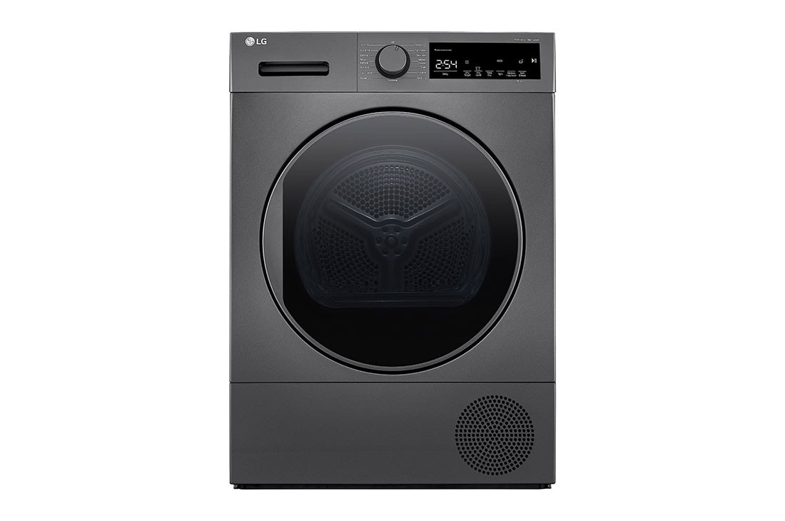 LG Heat Pump Dryer, 8kg Capacity, A++, Dark Silver color, front, RH80T2SP7RM, thumbnail 0