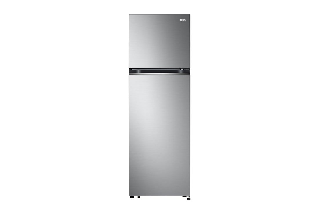 LG 285L Top Freezer Fridge in Platinum Silver, Cool pac, Front view, GL-B262PQKB