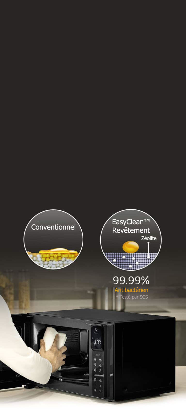 Revêtement EasyClean? anti-bactérien à 99,99 %