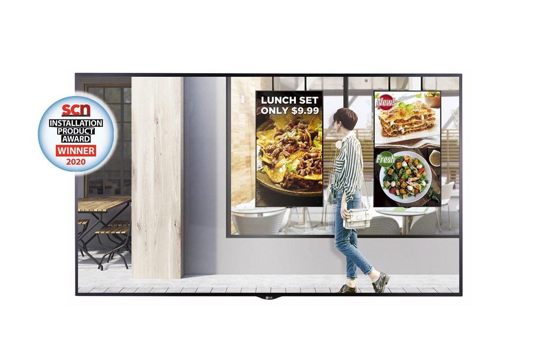 LG écran numérique d’intérieur face aux fenêtres à haute luminosité de la série XS4F 55'' avec contr?le automatique de la luminosité, webOS 3.0 et Quad Core SoC, PRIX SCN DU XS4F-B, 55XS4F