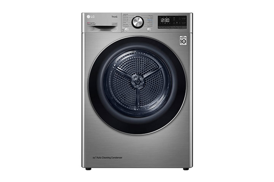 LG Sèche-linge 9 kg à pompe à chaleur, Dual Inverter ThinQ VCM, Front view, RH90V9PV8N