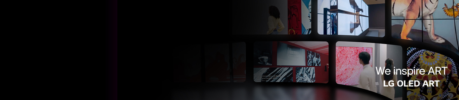 LG TVs représentant différentes ?uvres d’art.