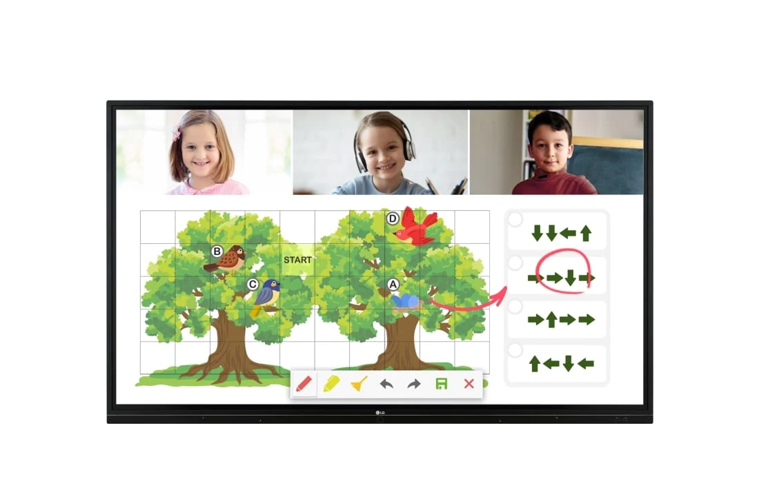 LG Tablero digital interactivo, Vista frontal con imagen de relleno, 55TR3BG-B