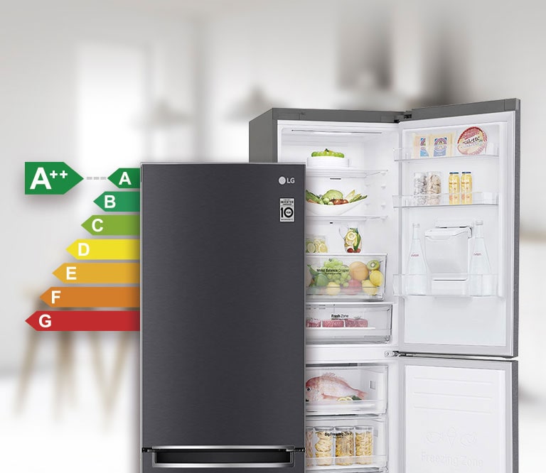 Imagen de freezer engro LG con su eficiencia energetica.