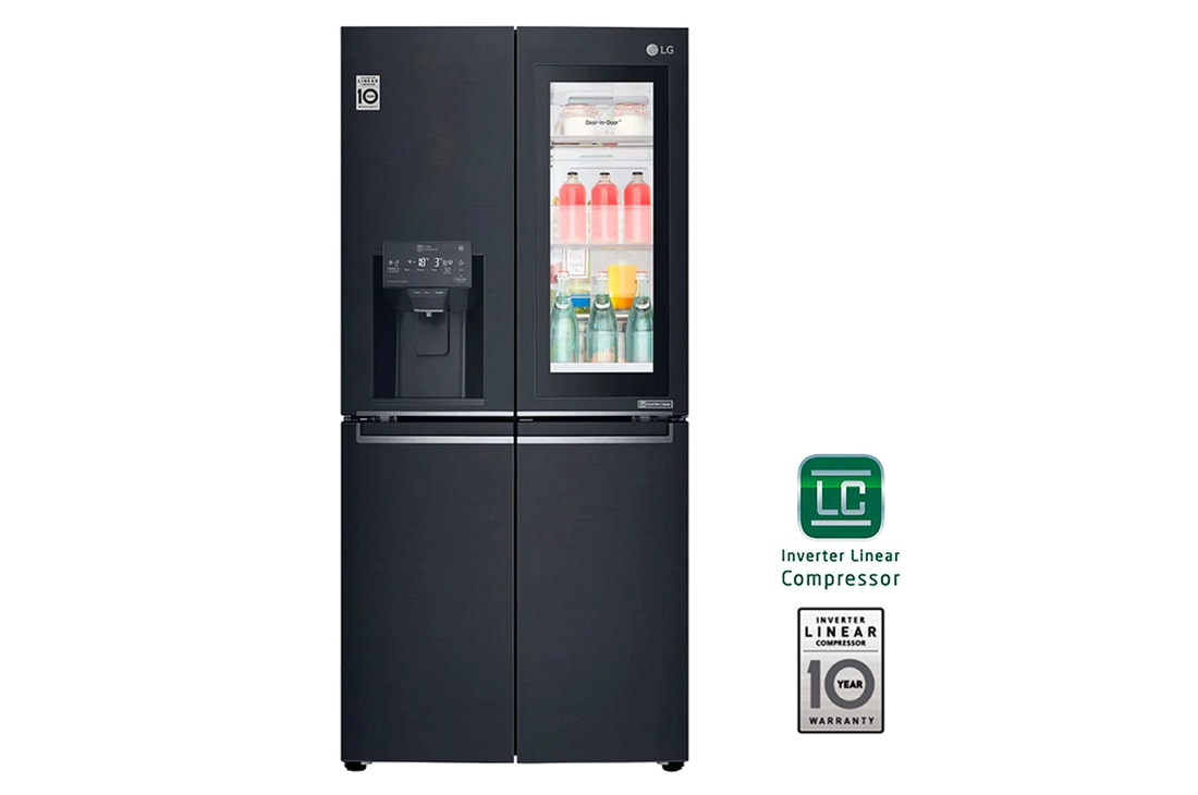 LG Heladera French Door Instaview? Door-in-Door Acero Negro Matte Inverter, LM57SXT1, LM57SXT1