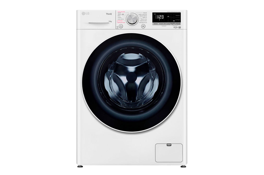 LG Lavarropas 10Kg de Lavado con AI DD? y ThinQ.  Blanco, Front View, WM10WVC4S6