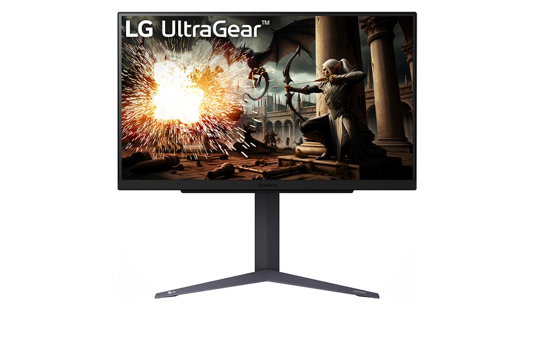 LG Monitor Gamer UltraGear? QHD 1ms (GtG) IPS 180Hz (O/C 200Hz) gaming monitor | HDR10 de 27'', front view, 27GS75Q-B