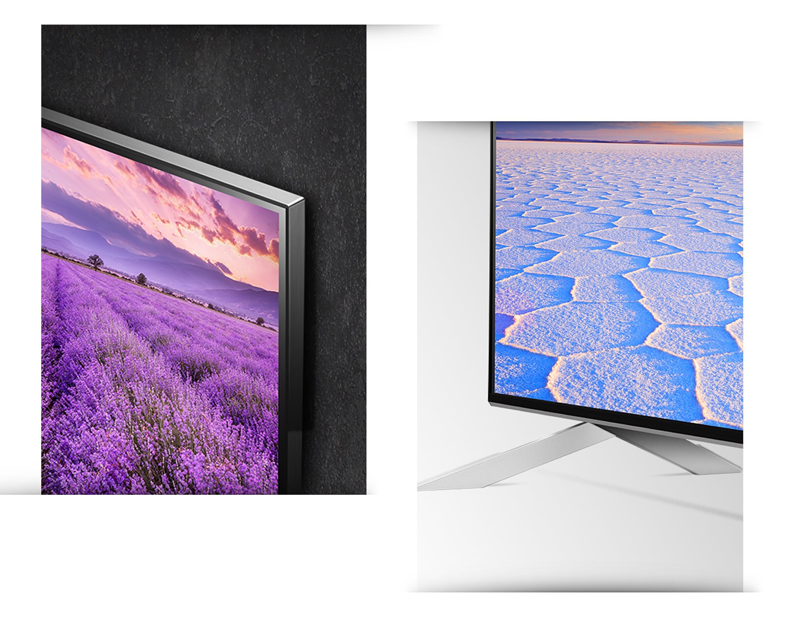 Vistas desde el borde que muestran la delgadez del TV.