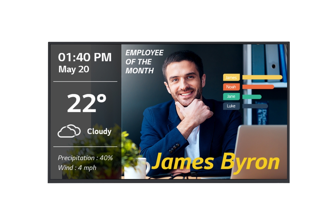 LG 55'' 350 nits   60 Hz UHD Signage, 55UM3DG-B
