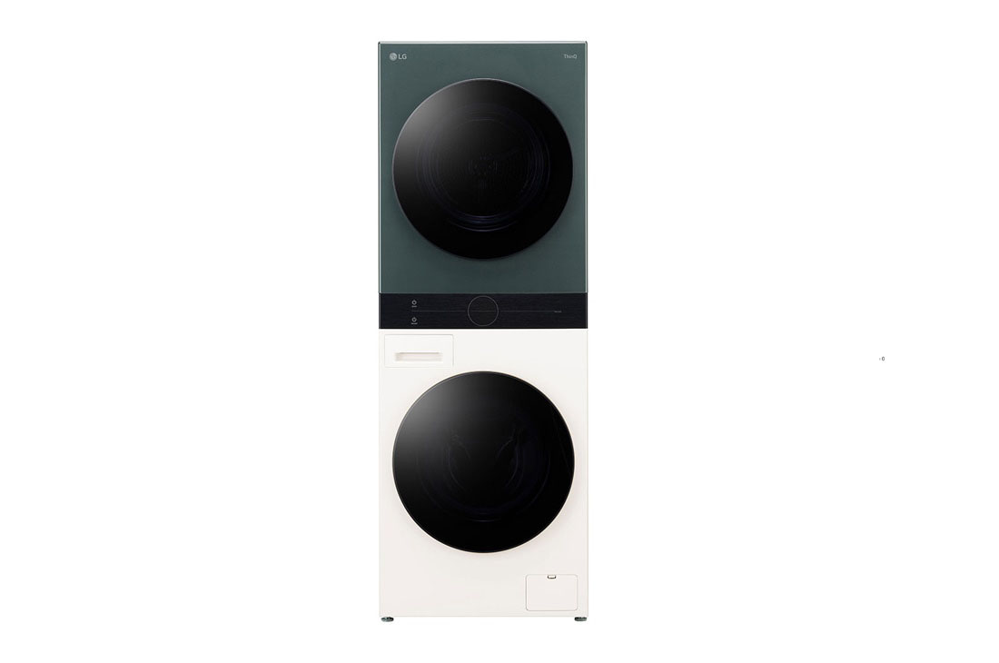 LG 14/10kg AI DD? Front Load WashTower?, Front view (with some buttons on the center panel light off), WT1410NHEG
