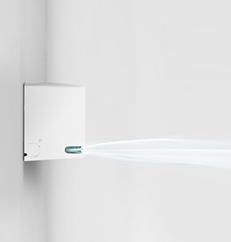 Vue du c?té du climatiseur avec un flux d’air doux émis à partir de la lamelle avant