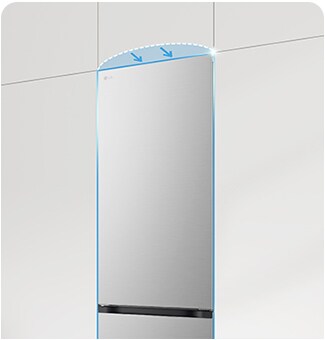 Réfrigérateur Flat Door intégré dans les armoires de la cuisine, ce qui contribue à l’aspect homogène.