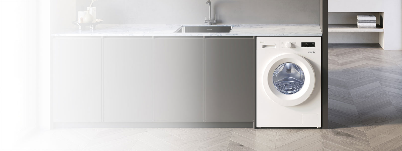 La coupe intérieure de la machine à laver est affichée