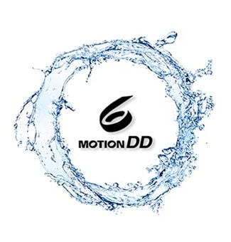 Un logo de 6 Motion DD est placé au milieu d’un flux rond