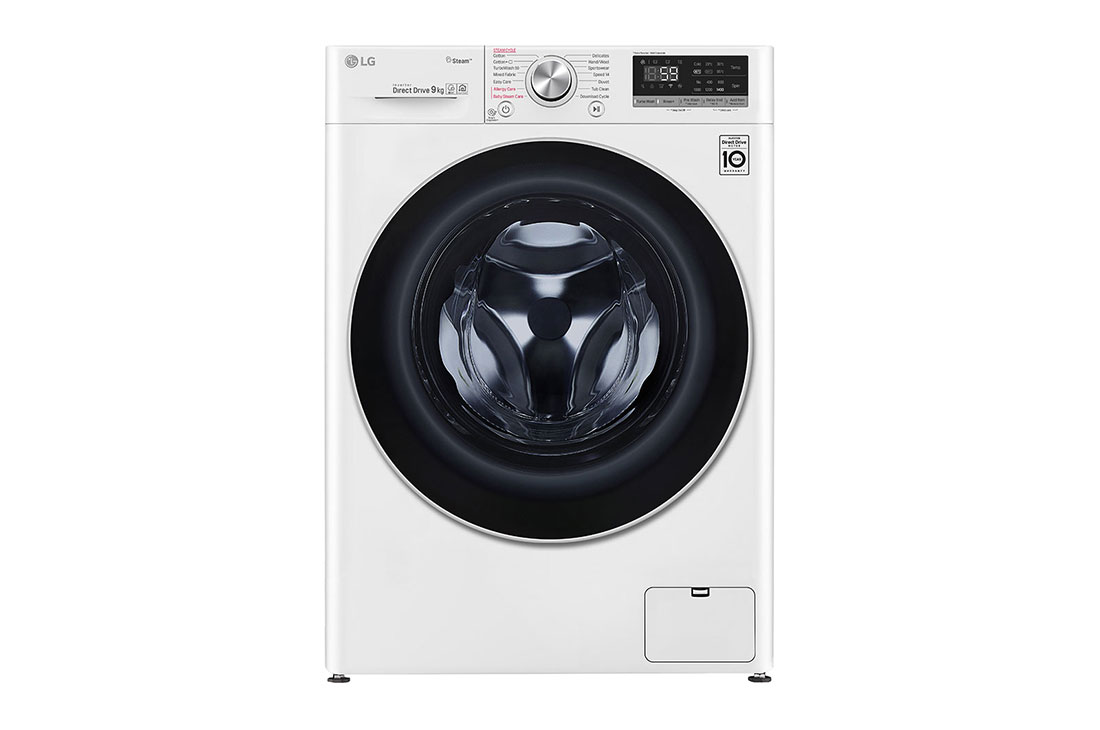 LG Lavage en 59 minutes avec TurboWash | Moteur intelligent reconna?t votre linge | D  | 9 kg | Moins d’allergènes grace à la vapeur, F4WN709S1