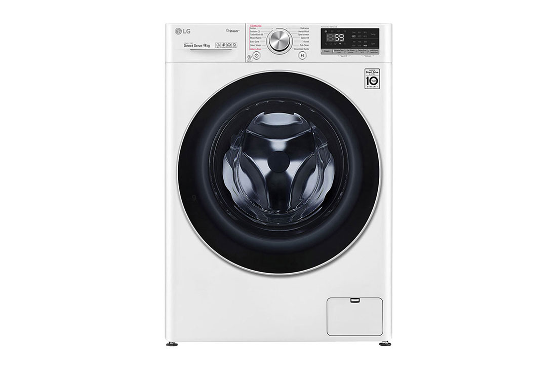 LG TurboWash? 39 - lavage optimale en 39 minutes | Moteur AI DD? reconna?t votre linge | A | 9kg | Moins de repassage grace à la vapeur, F4V909P2E