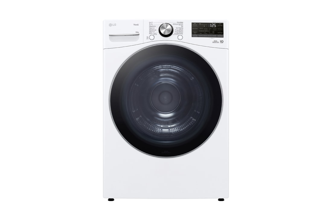 LG 18kg Sèche-linge RH18U8AVCW Blanc | DUAL Inverter Heat Pump? | AI DD? | Condenseur autonettoyant, LG 18kg Droger RH18U8AVCW Wit | DUAL Inverter Heat Pump? | AI DD? | Auto Cleaning Condenser | LG NL, RH18U8AVCW, RH18U8AVCW