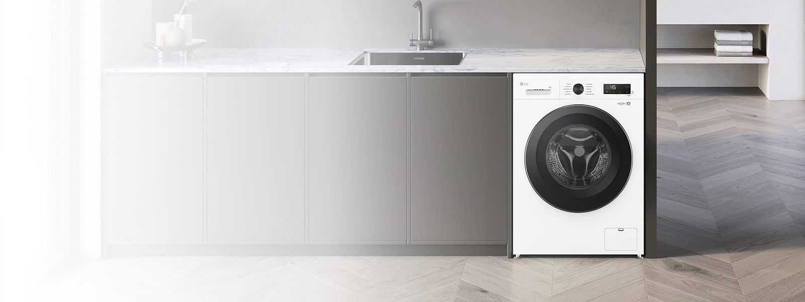 La coupe intérieure de la machine à laver est affichée