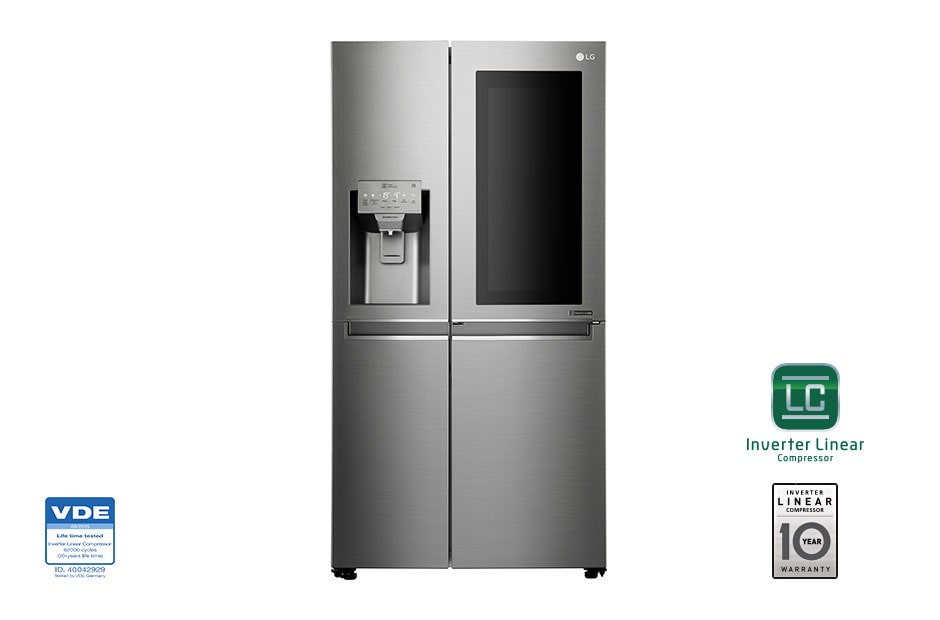 LG Knock, Knock! Instaview | Door-in-Door? Réfrigérateur américain | Total No Frost | Grande Capacité | Compresseur linéaire| Non Plumbing, GSX961NEAZ