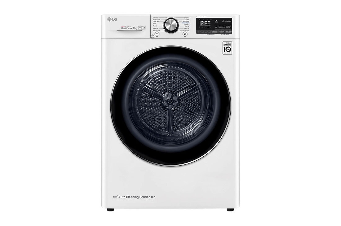 LG Super rapide ou super efficace| Dual Inverter Heat Pump? | A+++ -10% | 9 kg | Condenseur à nettoyage automatique | ThinQ? , RC90V9AV2W
