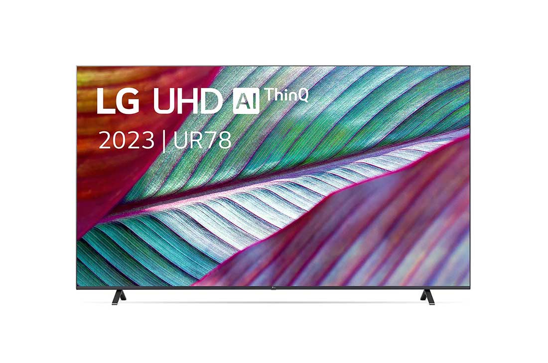LG UHD UR78 86'' 4K Smart TV 2023 , Vue avant du téléviseur UHD de LG, 86UR78006LB