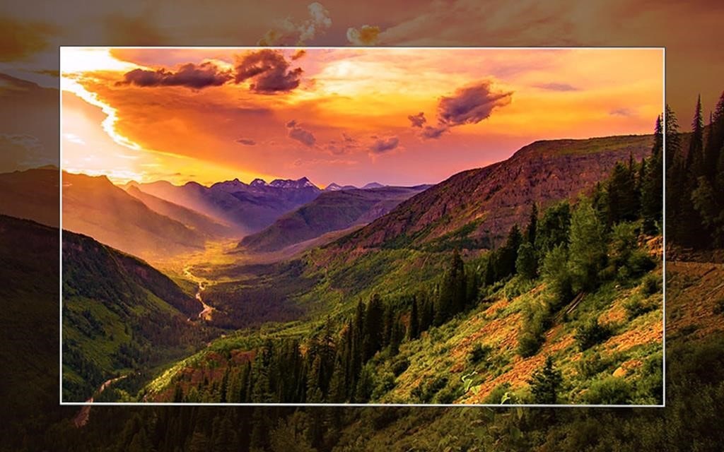 Une image simulée montrant la qualité d'image des téléviseurs OLED. 
