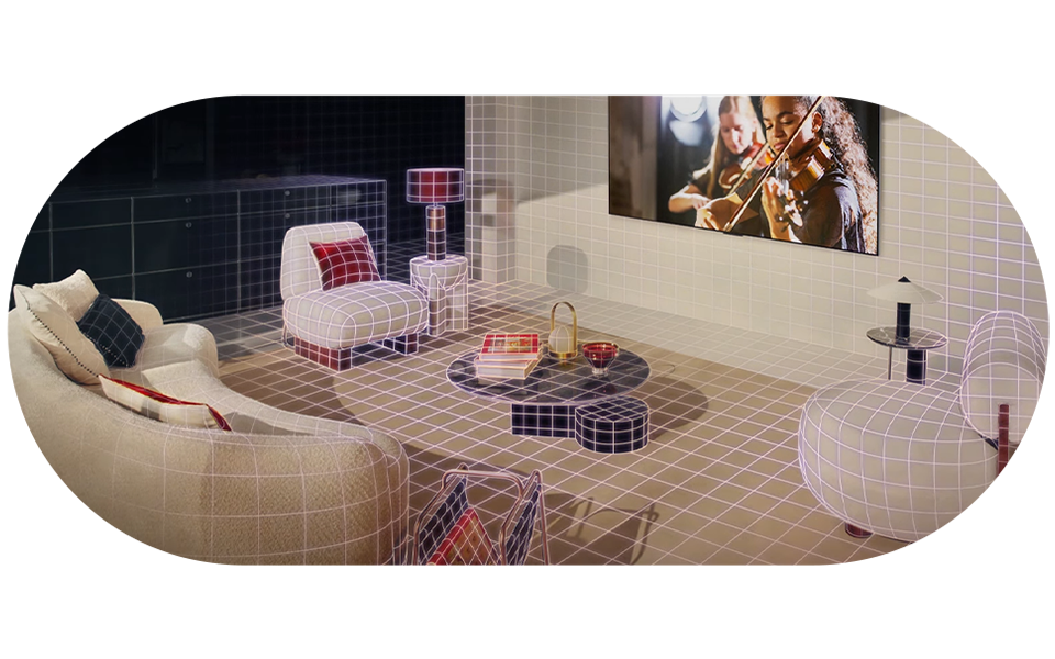 Salon avec téléviseurs LG OLED dotés de la personnalisation AI, qui offre une luminosité et un son optimaux