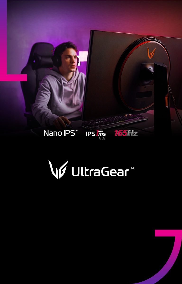 С LG UltraGear? монитор геймърът се фокусира върху играта.