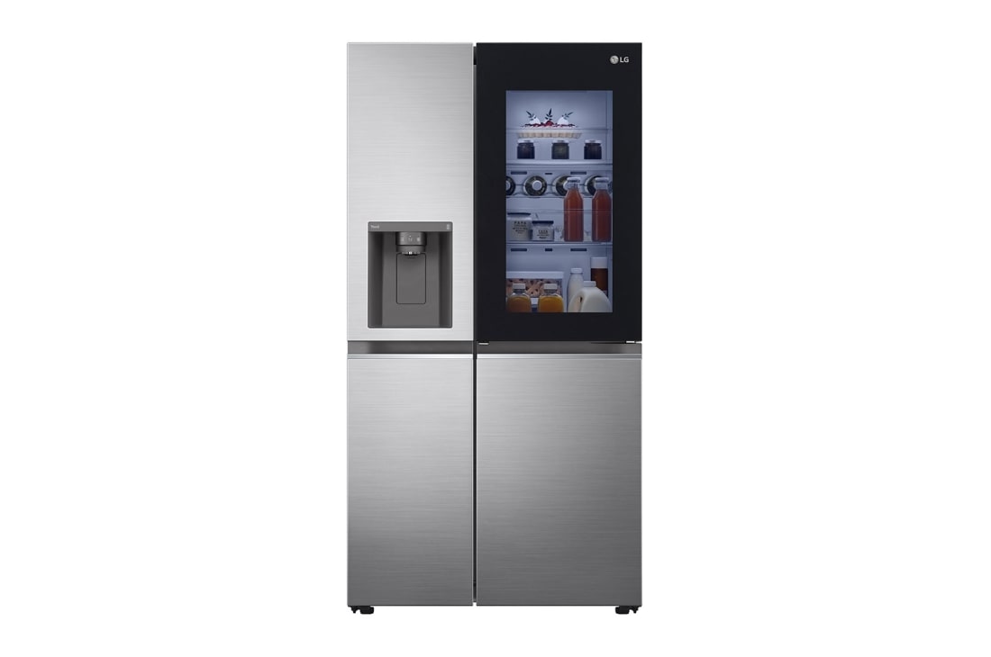 LG InstaView Door-in-Door? Side-by-Side хладилник, DoorCooling<sup>+</sup>? и ThinQ? технология, 635L капацитет, GSXV80PZLE, GSXV80PZLE