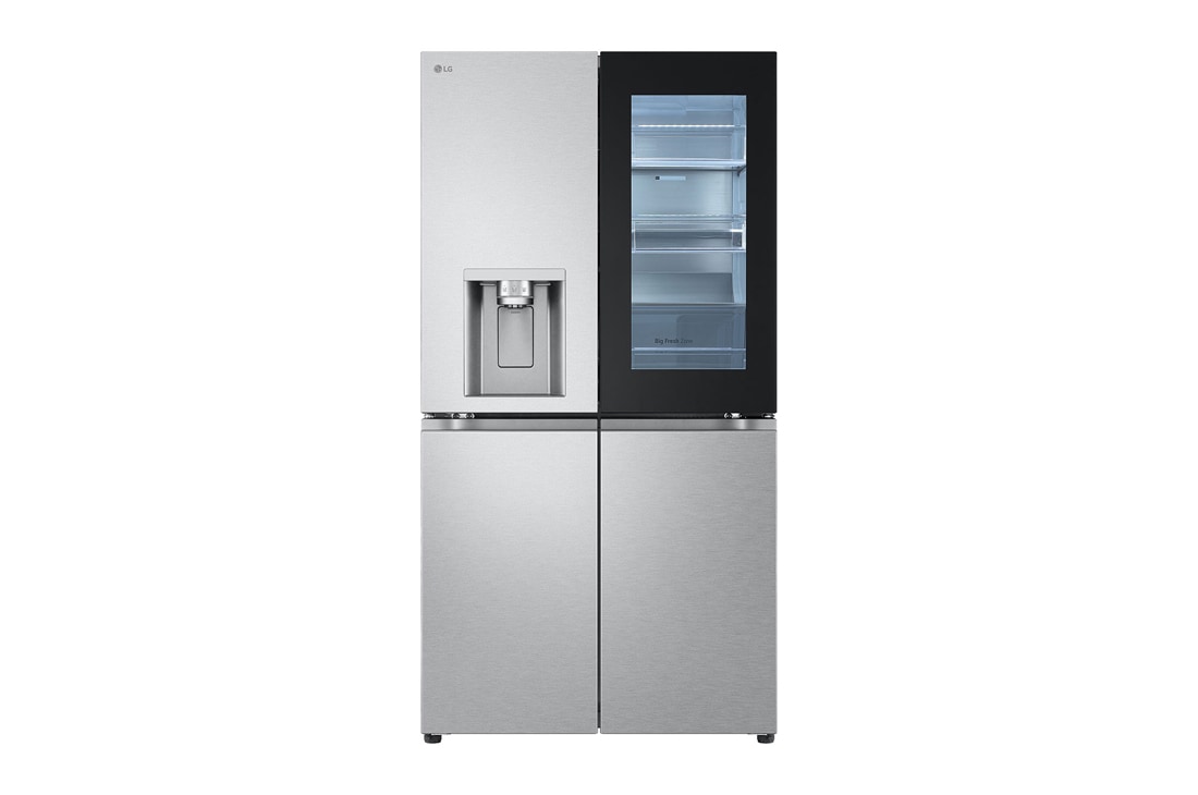 LG InstaView? Multi-Door хладилник, DoorCooling??, Craft Ice? и ThinQ? технология, 638L капацитет, Изглед отпред, GMG960MBEE