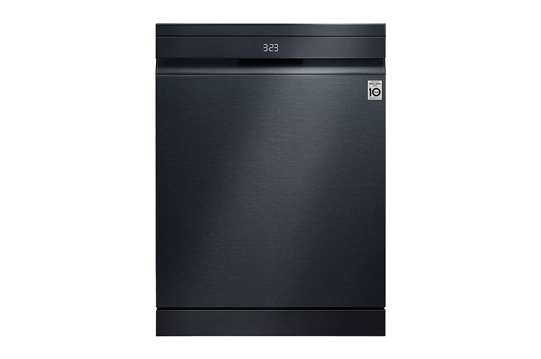 LG QuadWash? Съдомиялна с пара TrueSteam? технология, Авт. отваряне на вратата, 14 комплекта съдове, ThinQ? WiFi, Изглед отпред, DF587HMS