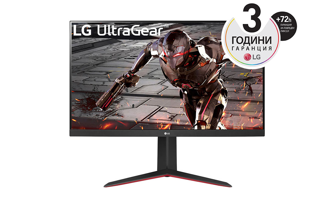 LG 31,5'' Ultragear? QHD 165Hz Gaming Монитор c HDR10 и FreeSync? Premium, изглед отпред, 32GN650-B