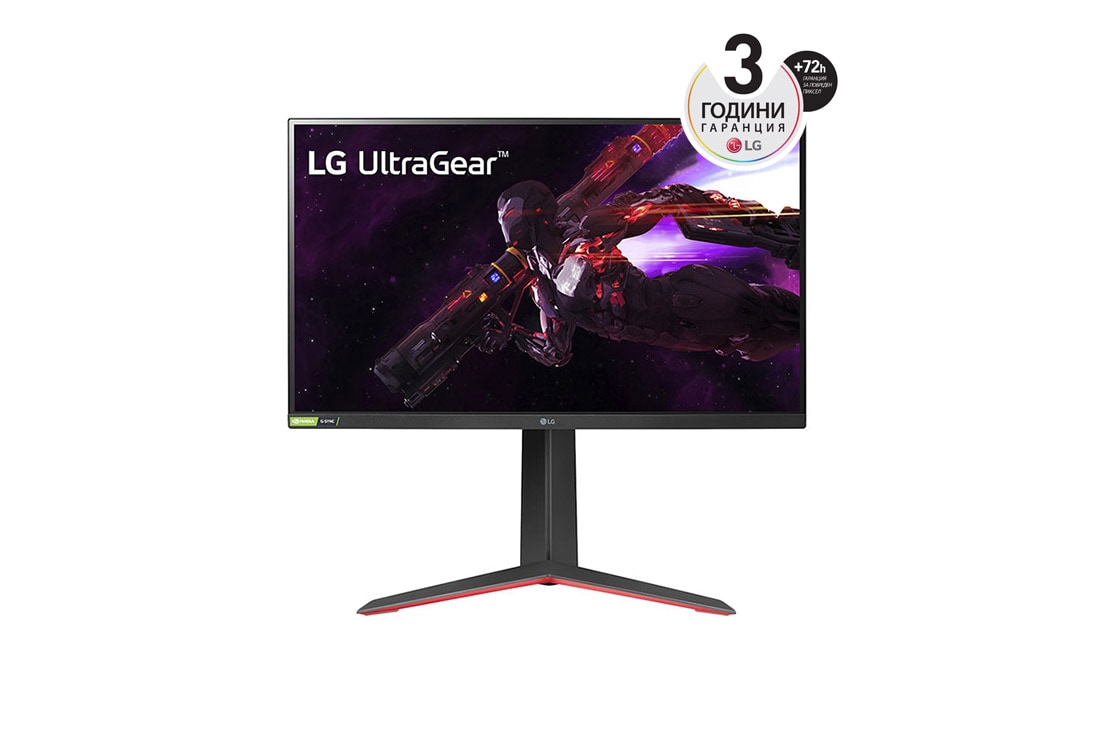LG 27'' QHD IPS Монитор c AMD FreeSync? (Premium), NVIDIA? G-SYNC и 1ms MBR, изглед отпред, 27GP850P-B