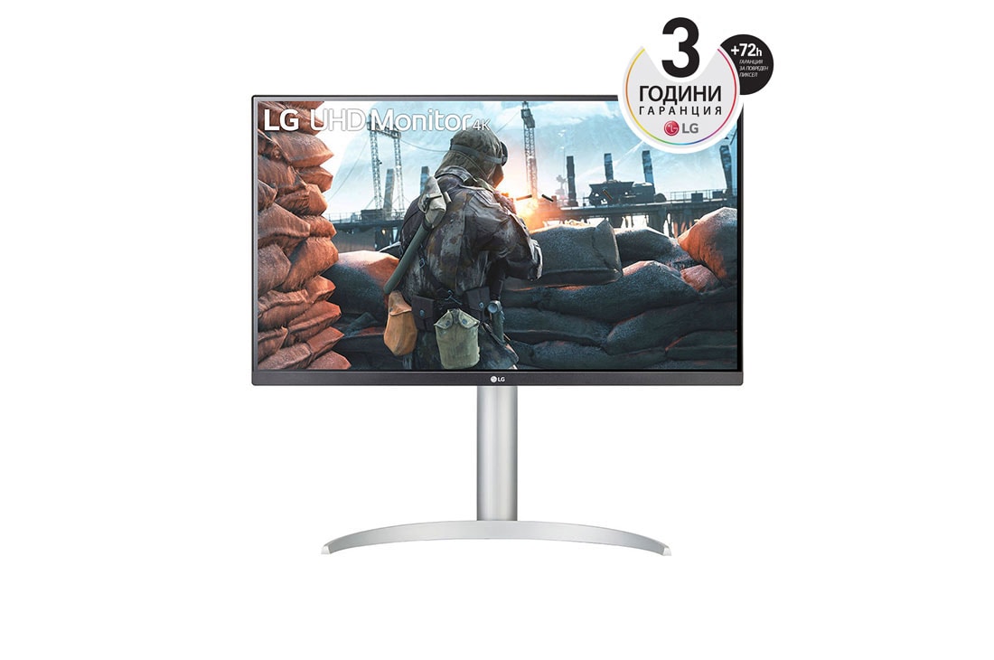 LG 27'' UHD 4K IPS монитор с VESA DisplayHDR? 400, изглед отпред, 27UP650P-W