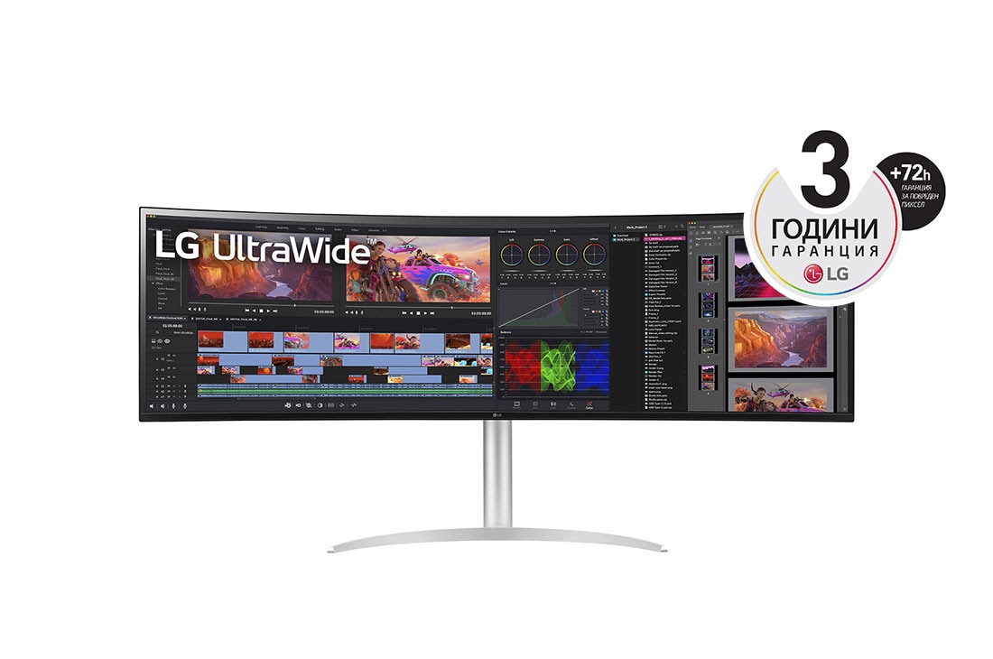 LG UltraWide? Dual QHD монитор, изглед отпред, 49WQ95C-W